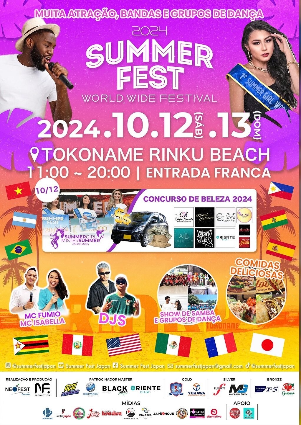 SUMMER FEST JAPAN 2024 acontece no próximo final de semana dias 12 e 13 de outubro em Tokoname Rinku Beach